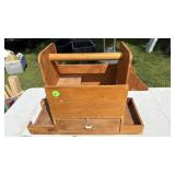 Wood Tool Tote with Drawer & Carry Tray