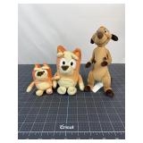 Bluey Bingo & Lion King Timon Plush Lot