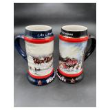 1990 & 1992 Budweiser Collector Series Steins