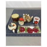 Christmas Bell, Santa & Poinsettia Decor