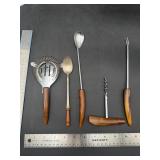 Vintage Bar Tool Set with Amber Handles