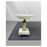Milk Glass Compote on Marble Base