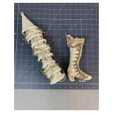 2 Jeweled Fabric Christmas Decorations