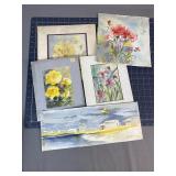 5 Floral & Landscape Watercolor Paintings