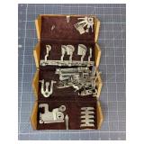 Sewing Machine Attachments in Wood Case
