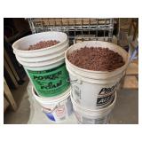 Buckets of Red Lava Rock