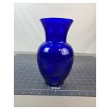 Cobalt Blue Art Glass Trumpet Vase