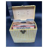 45 RPM Records in Striped Storage Case