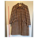 Pendleton Wool Houndstooth Plaid Overcoat Jacket