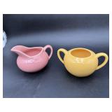 Bauer Pottery Creamer & Sugar Bowl