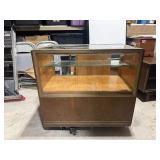 Wood & Glass Rolling Retail Display Case
