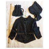 Victorian Mourning Bodice Bonnet & Reticule Bag