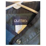 Puritan Mens Teal Band Collar Button Down Shirt L