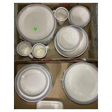 Pfaltzgraff Pink & Gray Stoneware Dinnerware