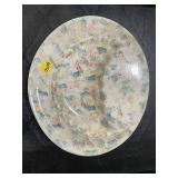 MCM Abstract Spongeware Ceramic Platter