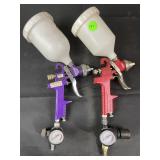 2 HVLP Gravity Feed Paint Spray Guns