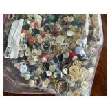 Vintage Assorted Sewing Buttons Large Lot in Bag