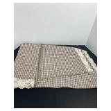 90-Inch Round Gingham Lace Tablecloth