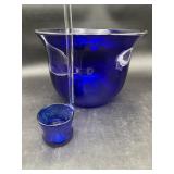 Cobalt Blue Glass Barware & Serving Set