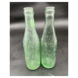 Dr Pepper 10-2-4 Embossed Green Bottles Pair