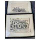 Tom Sangster Alabama Architectural Prints Pair