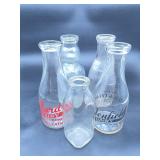 Antique & Vintage Glass Milk Bottles (5)