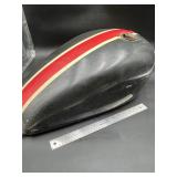 Motorcycle Gas Fuel Tank Black Red White Stripe