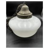 Schoolhouse Pendant Light Milk Glass Fixture