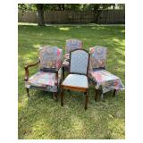 Wood Dining Chairs with Slipcovers - Set of 4