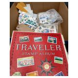 H.E. Harris Traveler World Stamp Album & Stamps
