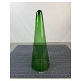 Tall Green Blown Art Glass Hanging Vase