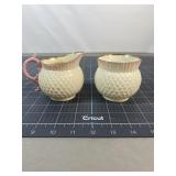 Quilted Porcelain Creamer & Sugar Bowl