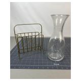 1-Liter Glass Carafe & Wire Bottle Basket