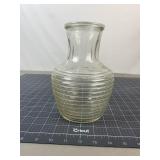 Ribbed Clear Glass Carafe Vase