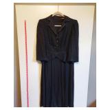 Slendertone 1940s Black Polka Dot Rayon Dress 38