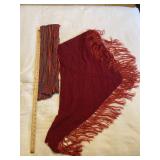 Knit Fringe Triangle Shawl & Multicolored Scarf 2