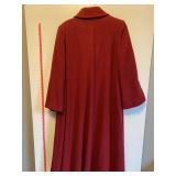 Jin Jeonga Red Boucle Wool Swing Coat Jacket 47'