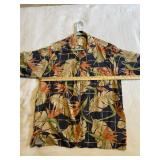 Banana Cabana Silk Aloha Shirt L
