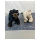 Black Bear & White Cat Plush Pair
