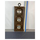 Carved Wood 3-Gauge Weather Station