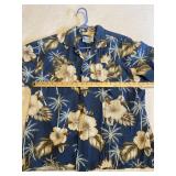 JC Hawaii Blue Hibiscus Aloha Shirt