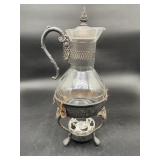 Glass Coffee Carafe Decanter with Candle Warmer St