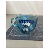 Disney Stitch Blue Glass Mug
