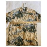 Palm Tree Plumeria Aloha Shirt XXL
