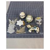 7 Glass, Ceramic & Satin Ornaments