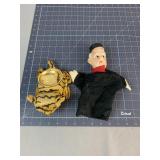 Old Man Puppet & Tiger Novelty Ashtray