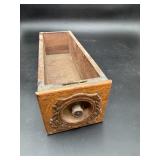 Antique Carved Oak Treadle Sewing Machine Drawer