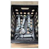 4 Galvanized Pipe Legs w/ Locking Casters