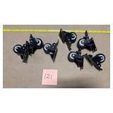 7 Plate-Mount Swivel Casters w/ Brakes