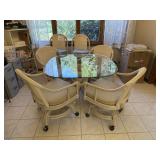 Kalp-Son 7-Pc Rattan Dining/Bar Set - Attributed